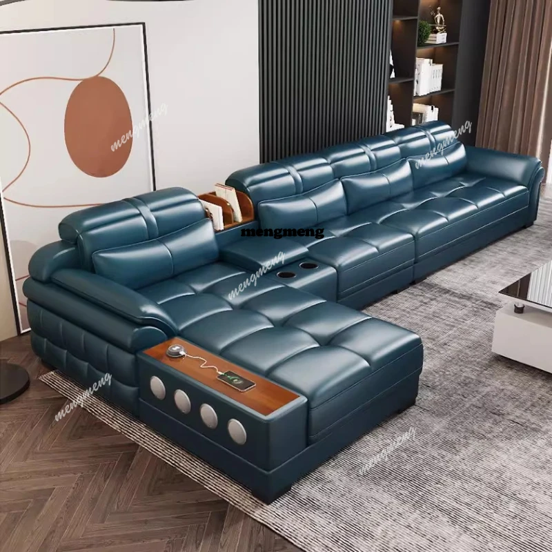 Home Cinema For Small Room - Genuine Leather Small Apartment Sofas Luxury