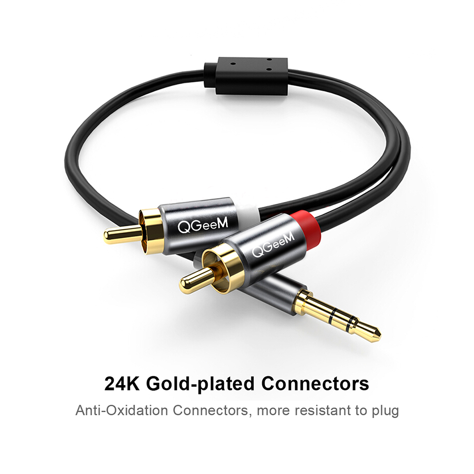 QGeeM RCA Cable 2RCA to 3.5 Au - Home Cinema Heos recensie en prijs
