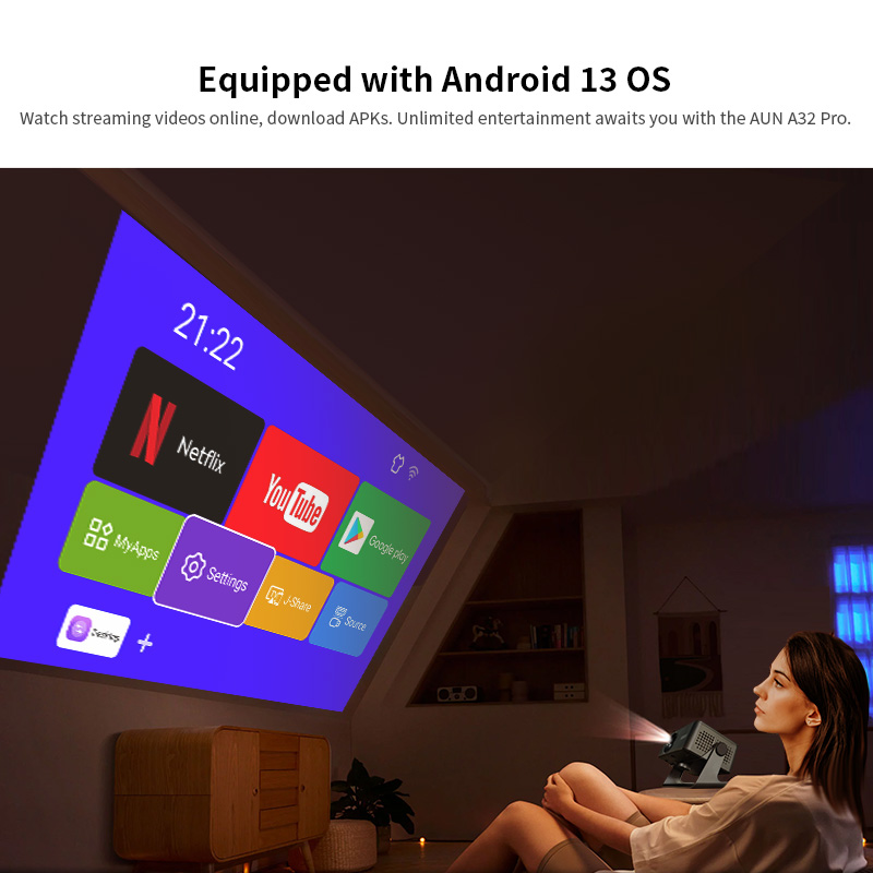 AUN Android Projector A32 Pro  - Home Cinema Movies recensie en prijs