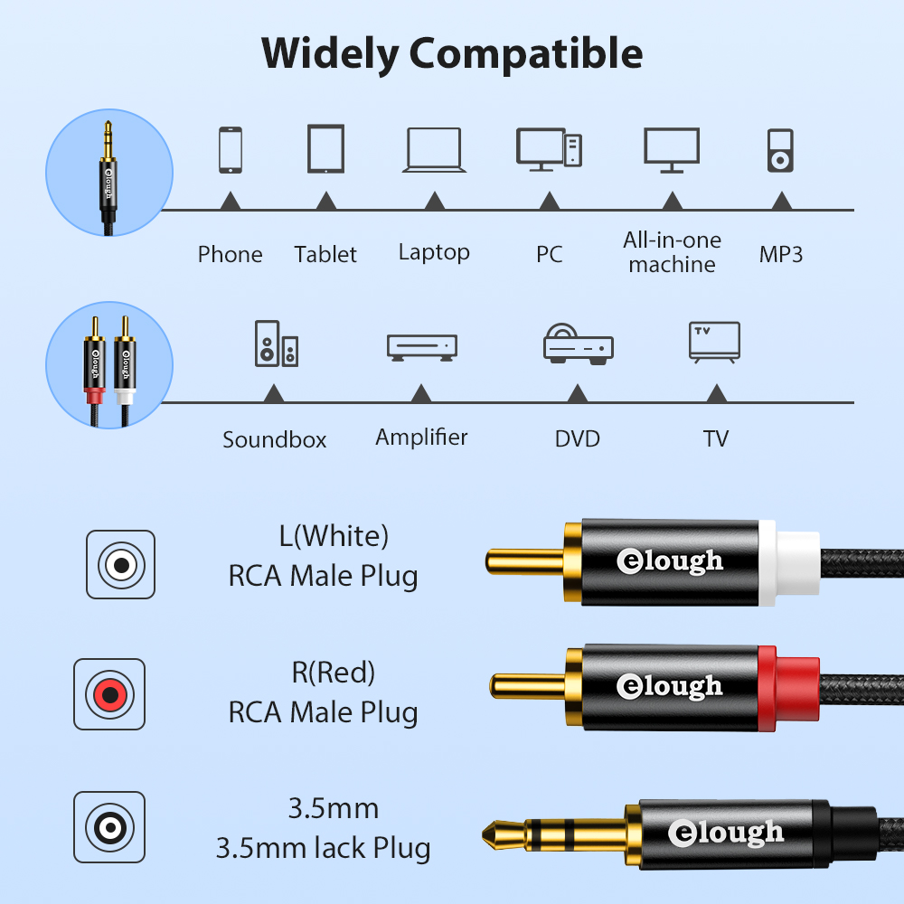 Elough RCA Cable AUX RCA Speak - Home Cinema Heos recensie en prijs