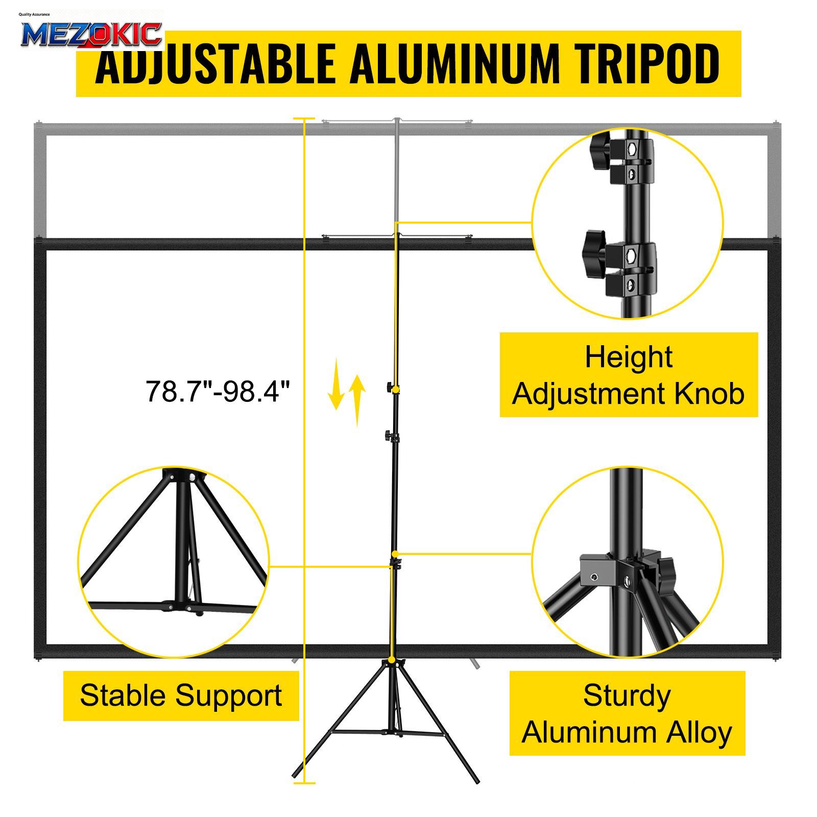Tripod Projector Screen with S - Home Cinema Movies recensie en prijs