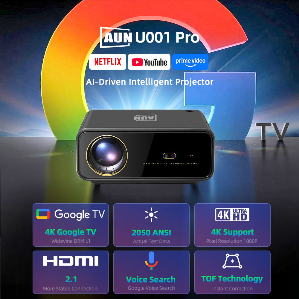 AUN U001 Pro Projector 4K Andr - Home Cinema Movies recensie en prijs