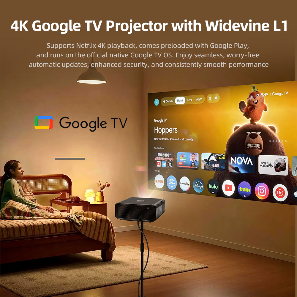 AUN U001 Pro Projector 4K Andr - Home Cinema Movies recensie en prijs