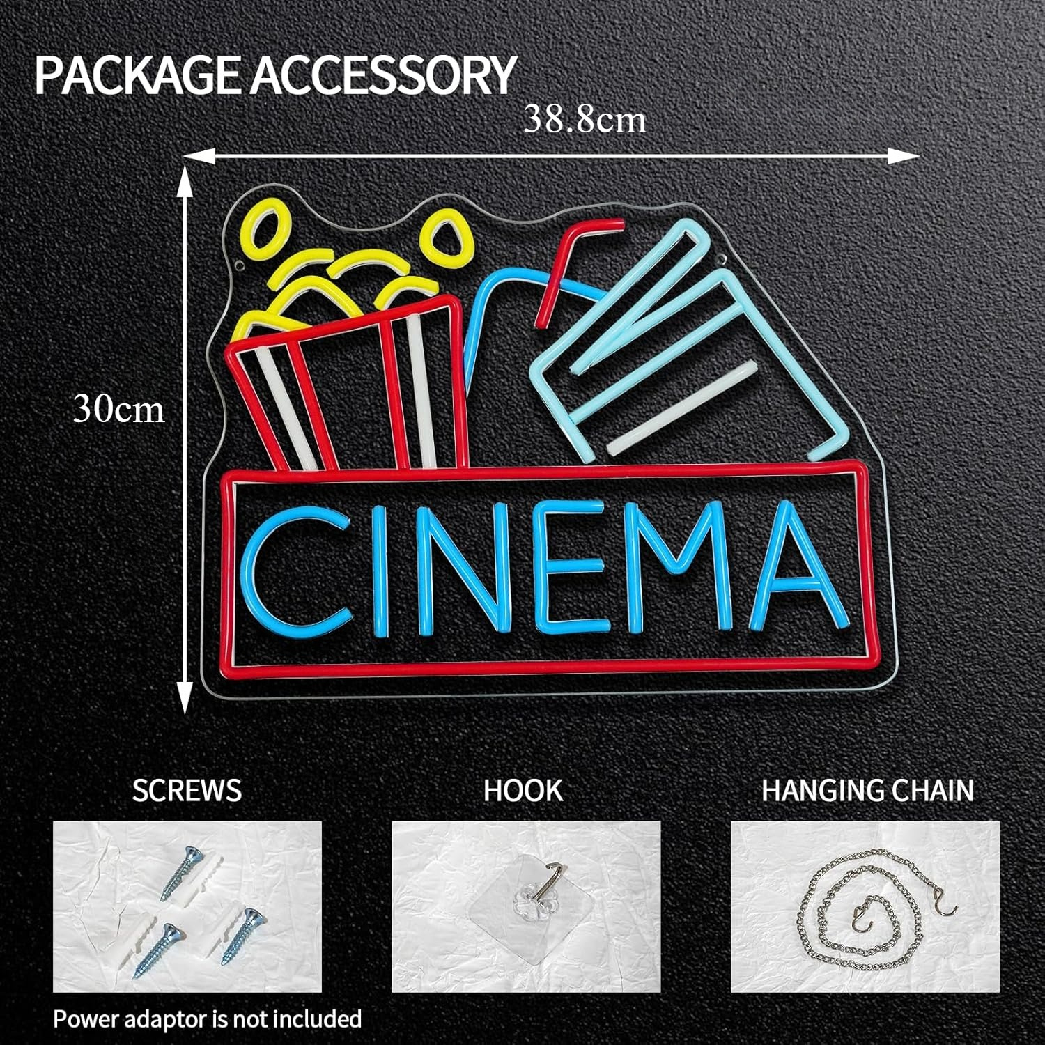 Cinema Neon Sign USB Powered L - Home Cinema Movies recensie en prijs