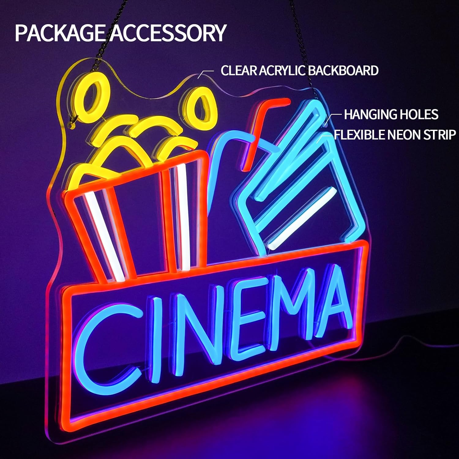 Cinema Neon Sign USB Powered L - Home Cinema Movies recensie en prijs