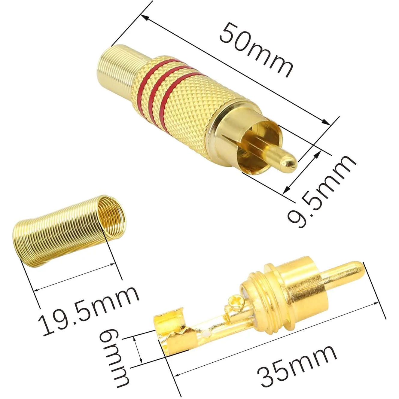 4PCS RCA Plug Gold Plated Sold - Home Cinema Heos recensie en prijs