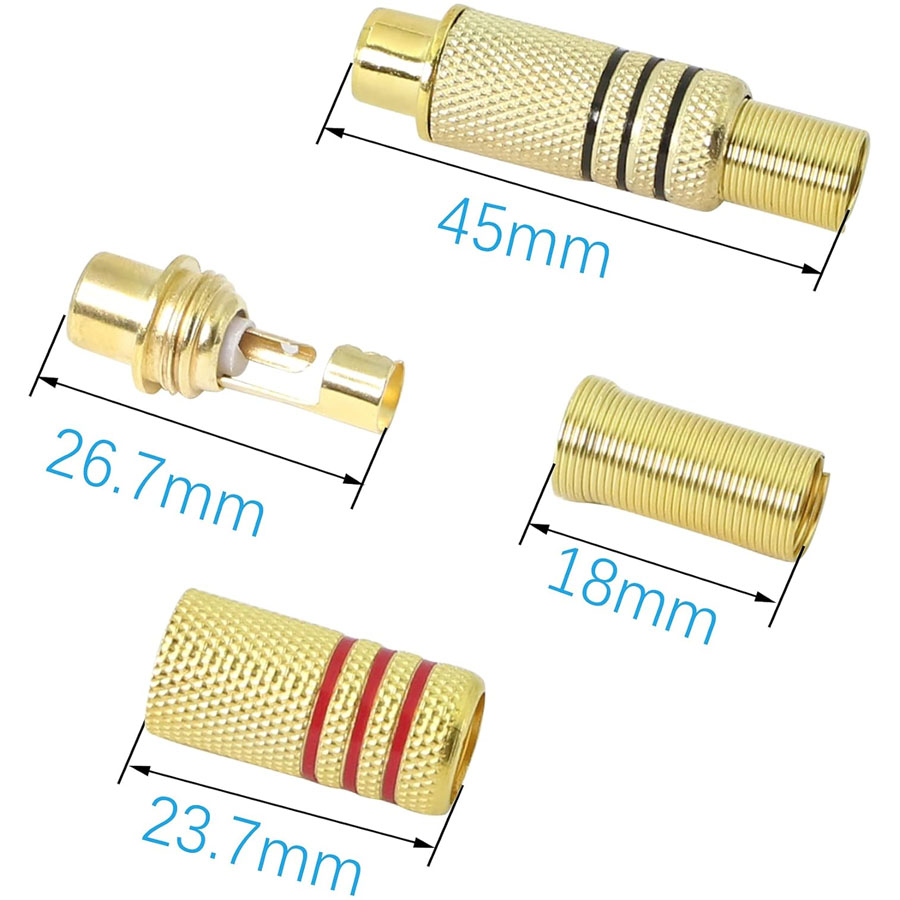 4PCS RCA Plug Gold Plated Sold - Home Cinema Heos recensie en prijs